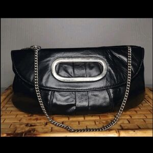 Magnes Sister Black Leather Dry Martini Clutch Wristlet 90s Y2k